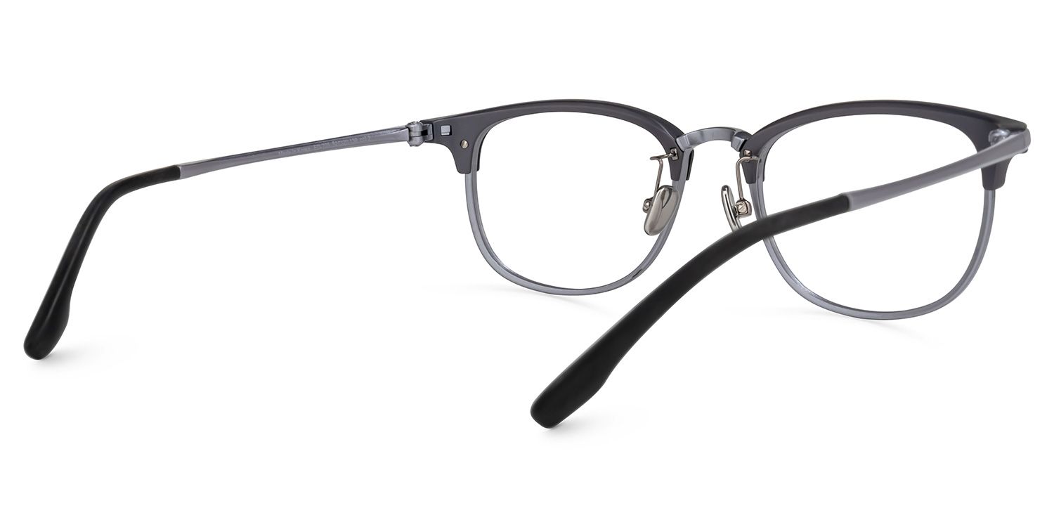 Moreno Browline Gray Glasses | Zeelool Glasses3