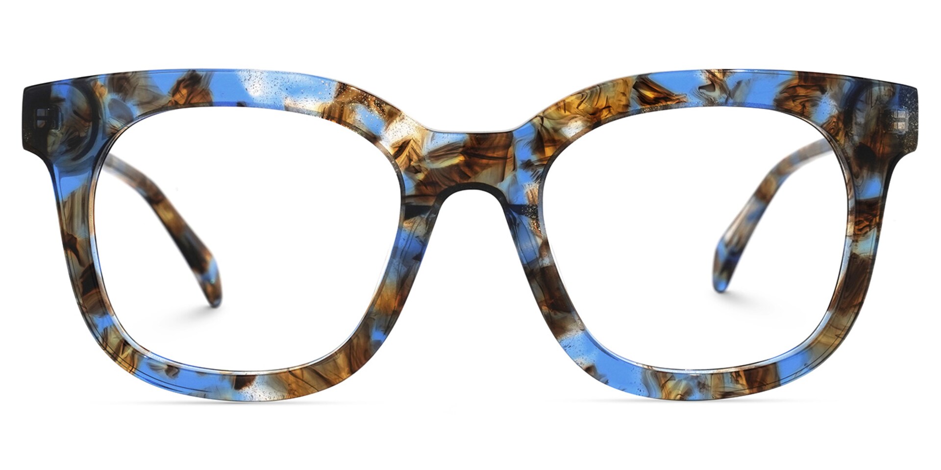 Lynette Square Blue-Floral Glasses | Zeelool Glasses0