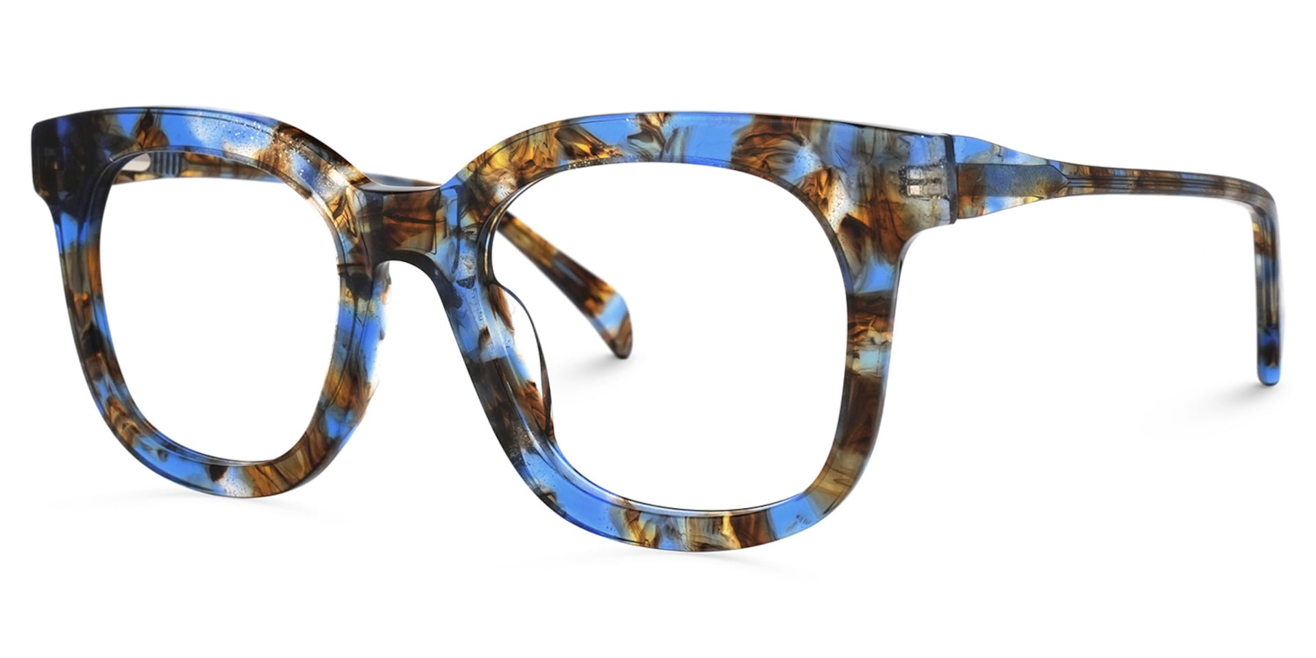 Lynette Square Blue-Floral Glasses | Zeelool Glasses1