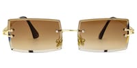 Zenaida Square Brown Sunglasses0