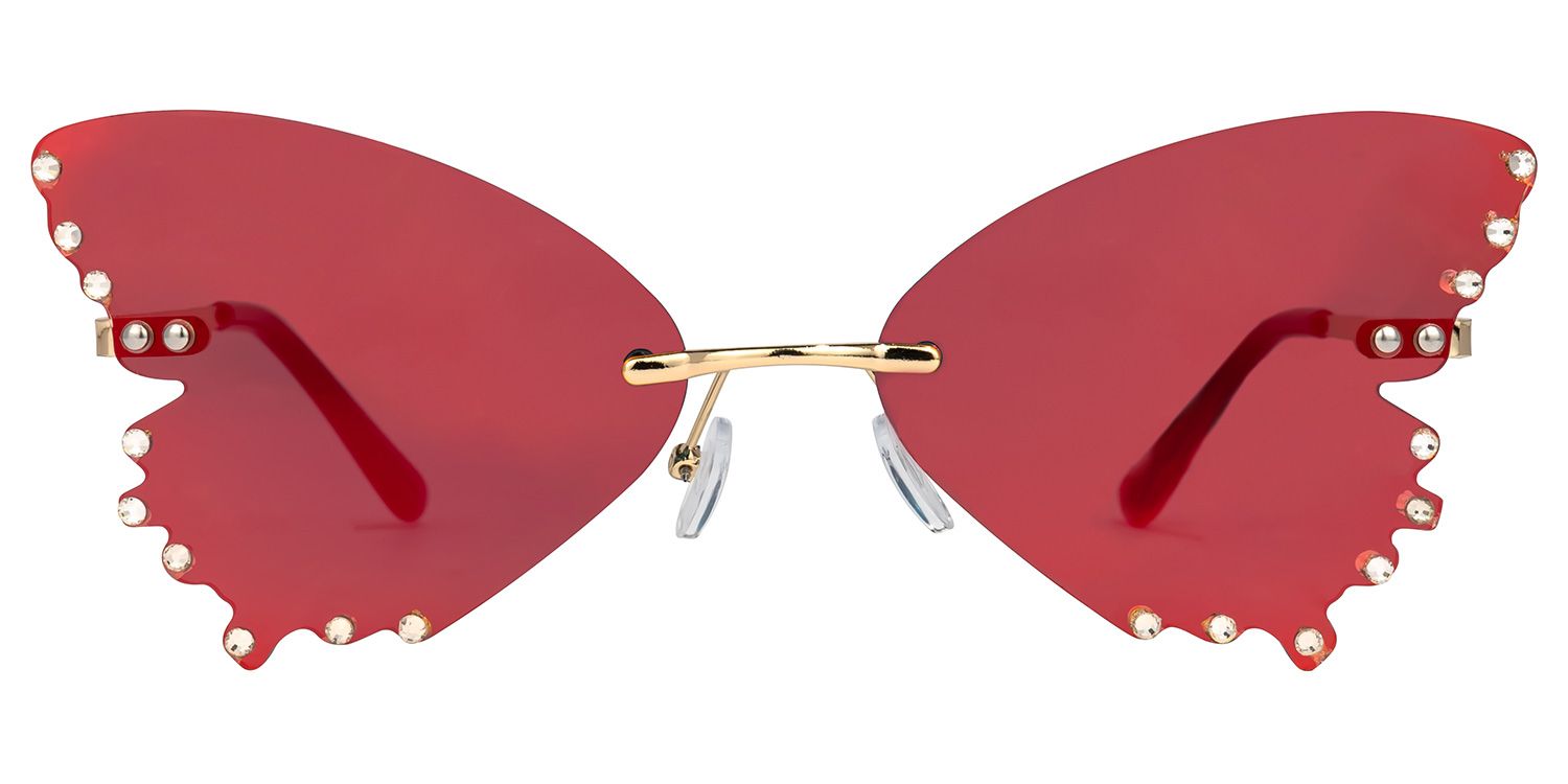 Rosie Butterfly Red Sunglasses | Zeelool Glasses0