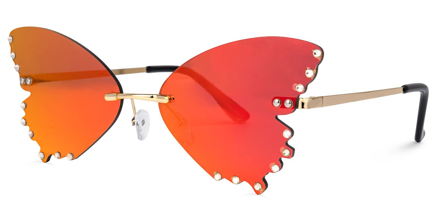 Rosie Butterfly Red Sunglasses | Zeelool Glasses1