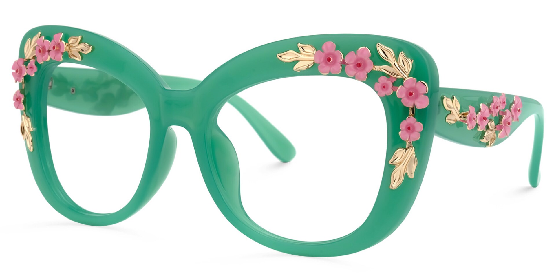 Verletta Cateye Green Glasses | Zeelool Glasses1