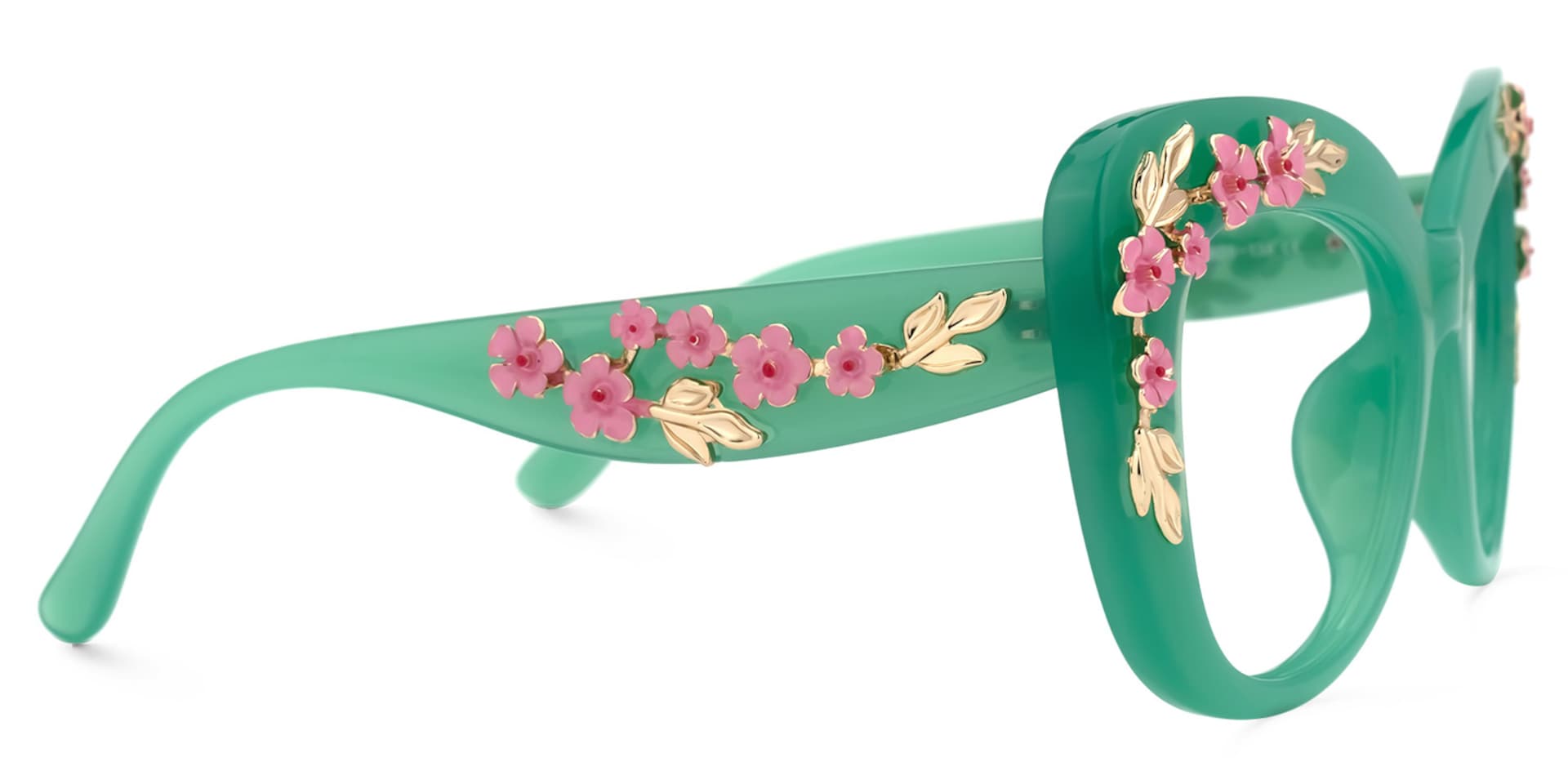 Verletta Cateye Green Glasses | Zeelool Glasses2