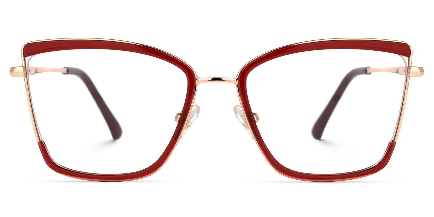 りAQOL Acuram Square Red Glasses | Zeelool Glasses