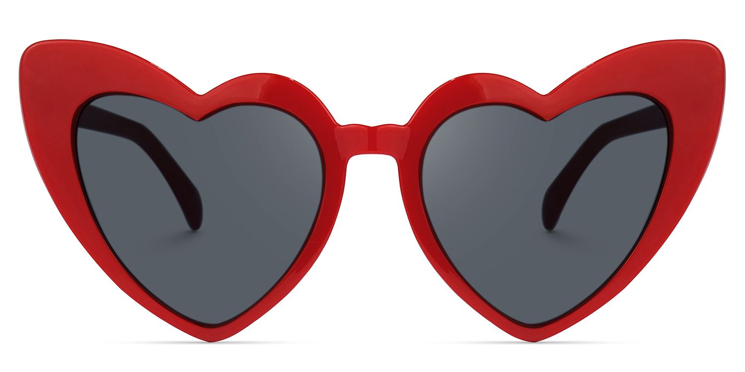 Monkina Heart Red Sunglasses | Zeelool Glasses0