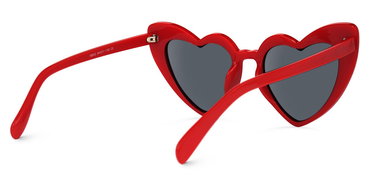 Monkina Heart Red Sunglasses | Zeelool Glasses3