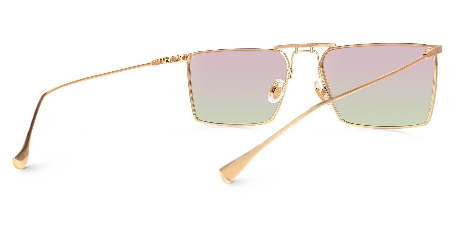 Adele Rectangle Rose-Gold Sunglasses | Zeelool Glasses3