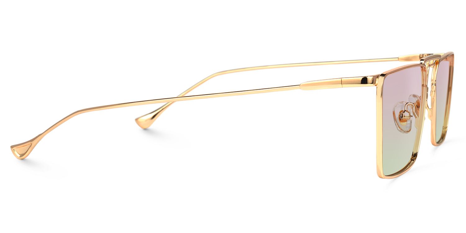 Adele Rectangle Rose-Gold Sunglasses | Zeelool Glasses2