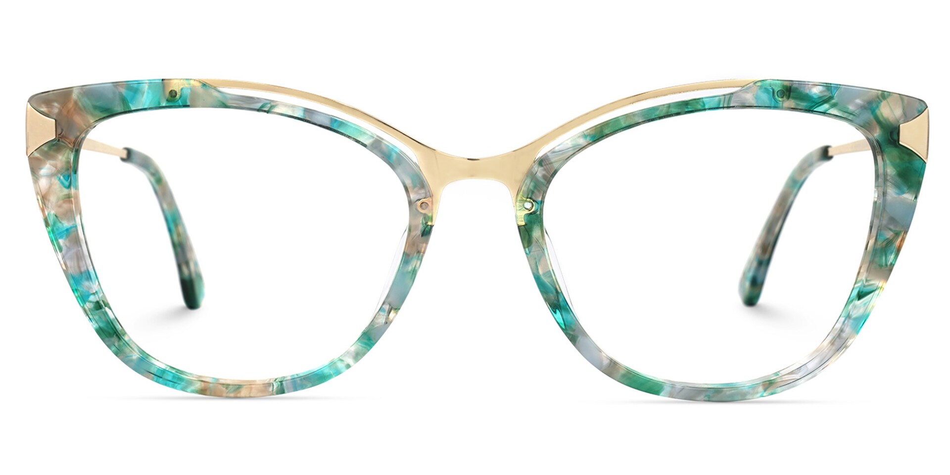 Kamara Cateye Green-Floral Glasses | Zeelool Glasses0