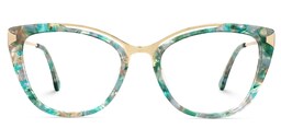 Kamara Cateye Green-Floral Glasses0