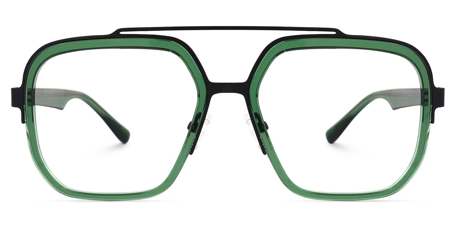 Ace Aviator Green Frame Glasses for Men | Zeelool0