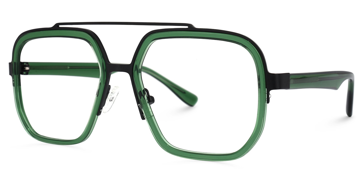 Ace Aviator Green Frame Glasses for Men | Zeelool1
