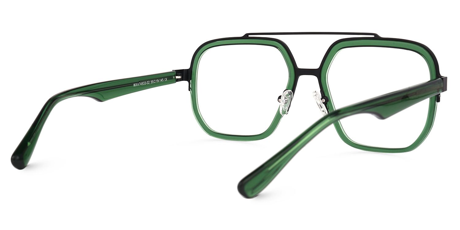 Ace Aviator Green Frame Glasses for Men | Zeelool3