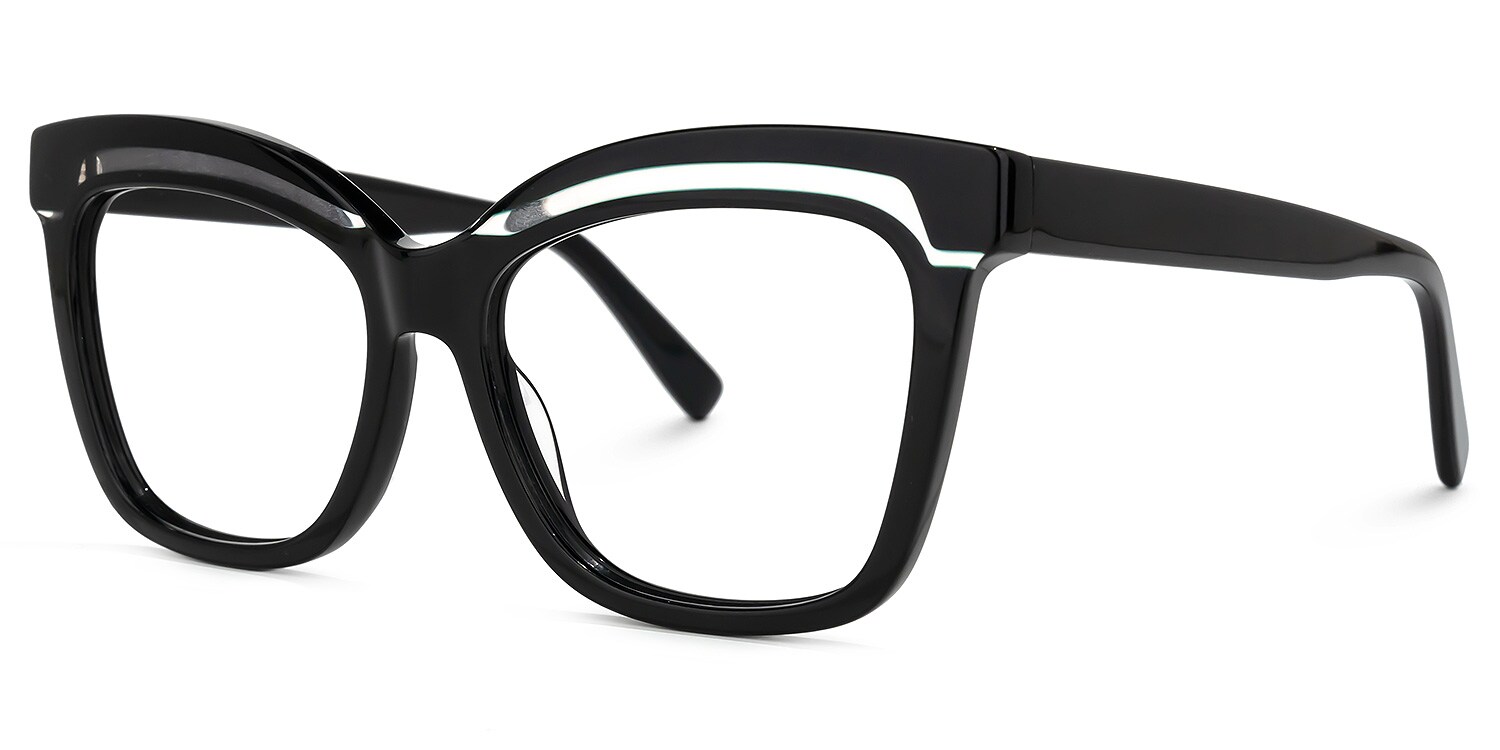 p(R)ojectR☆LogoBalaclava Lesly Square Black Glasses | Zeelool Glasses