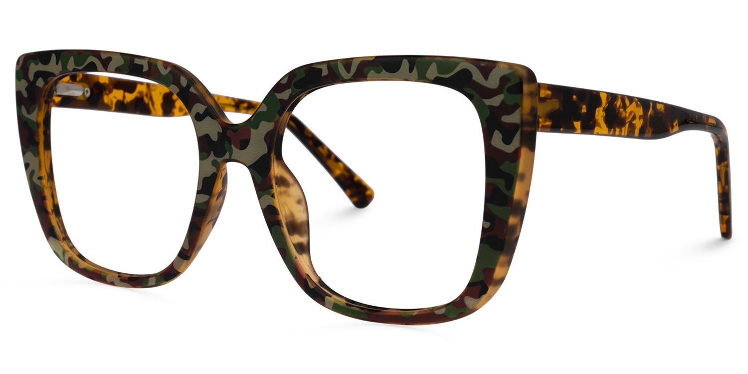 Brenda Square Camouflage Glasses | Zeelool Glasses1