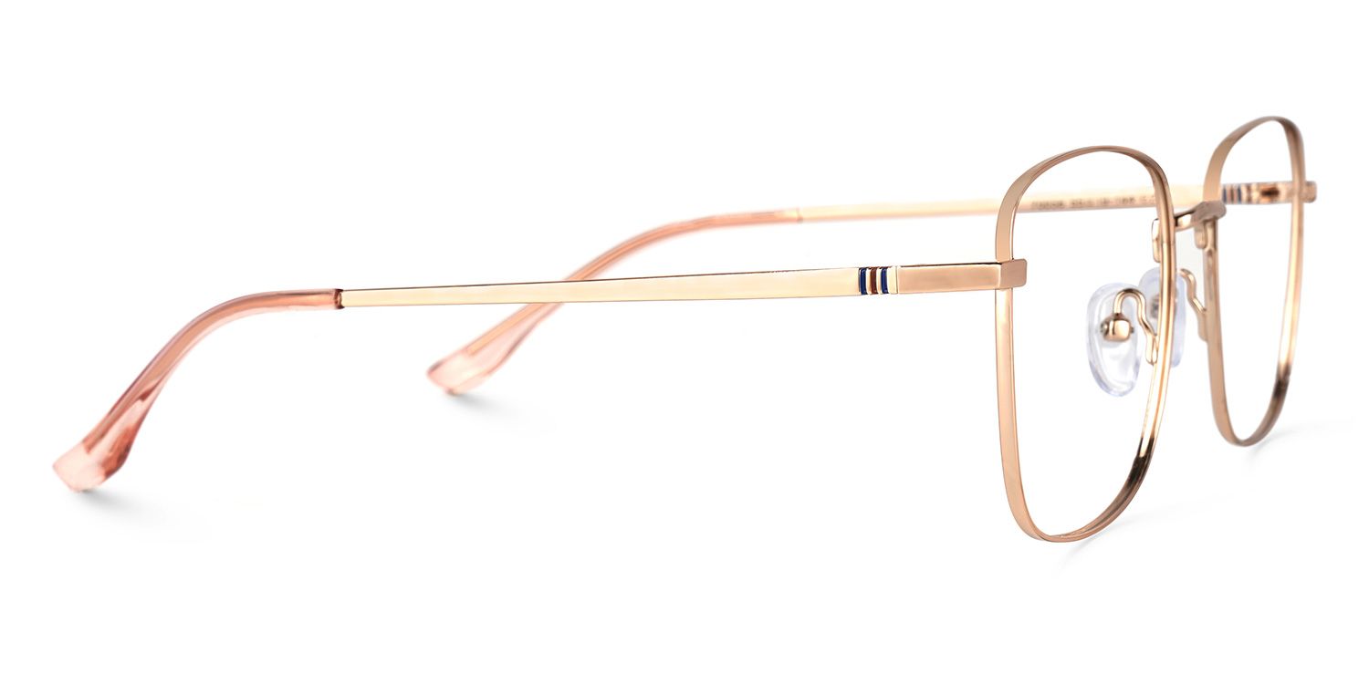 Woodley Square Rose-Gold Glasses | Zeelool Glasses