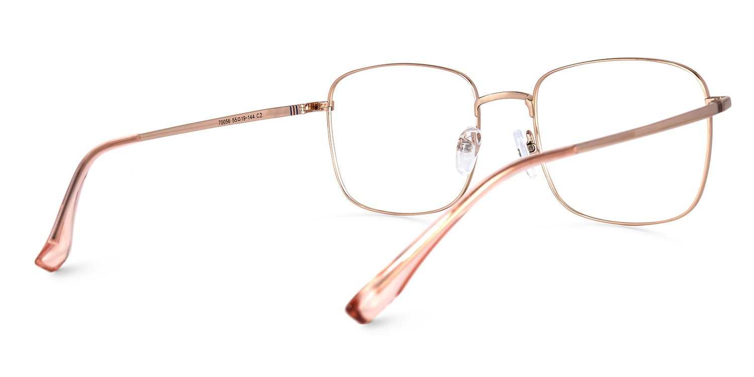 Woodley Square Rose-Gold Glasses | Zeelool Glasses