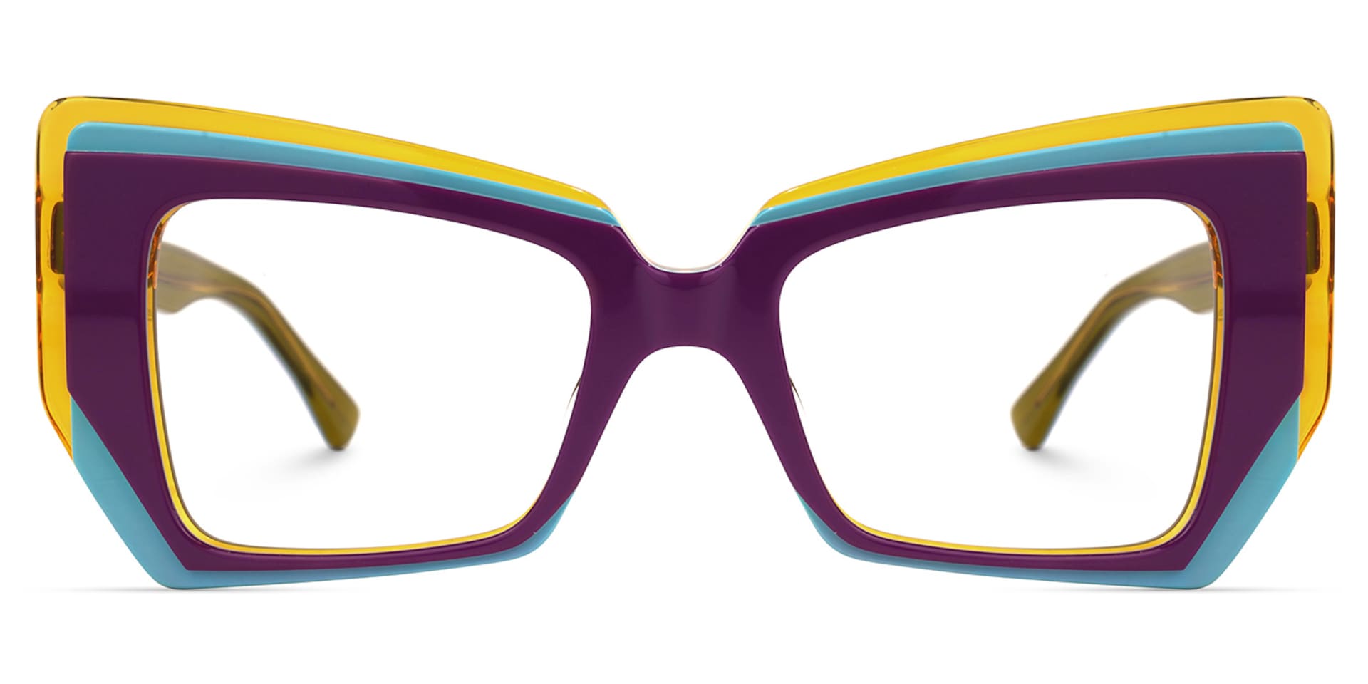 Verdejo Geometric Purple Eyeglasses and Glasses Frame0