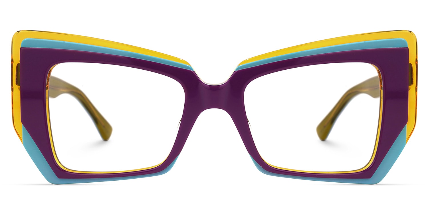 Verdejo Geometric Purple Eyeglasses and Glasses Frame0