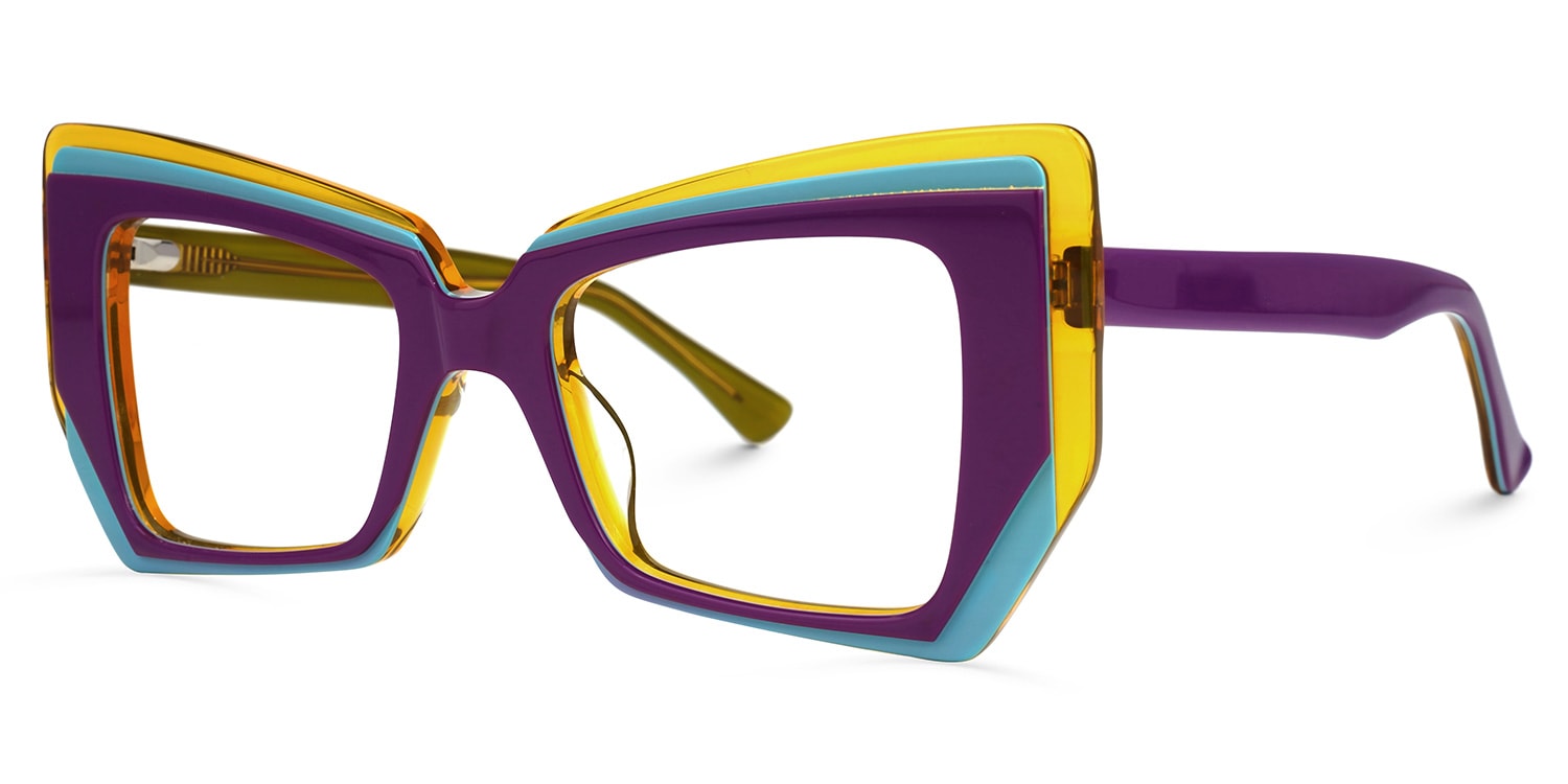 Verdejo Geometric Purple Eyeglasses and Glasses Frame1
