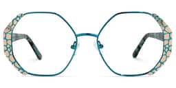 Vickii Geometric Blue Glasses0