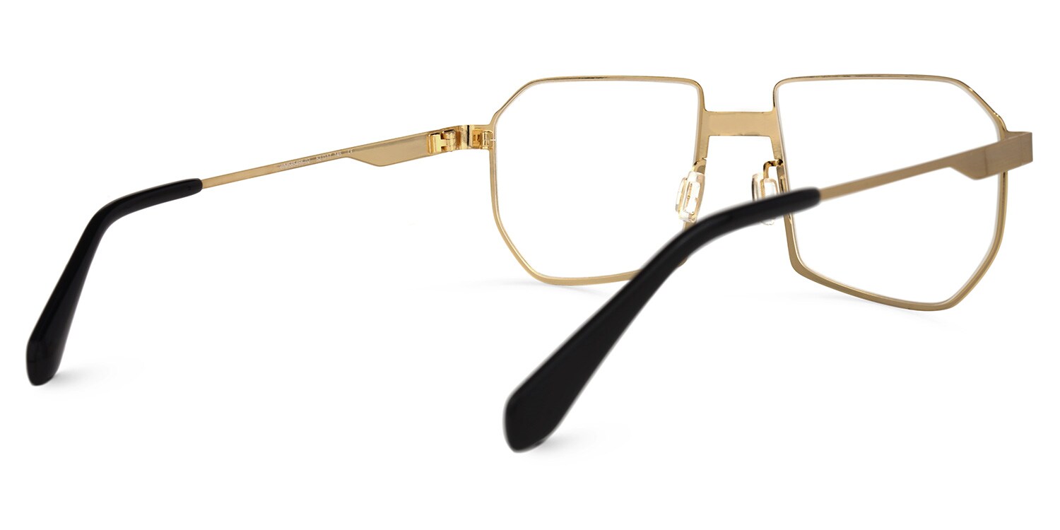 ꒰ঌ✞໒꒱ Sanjurjo Geometric Gold Glasses | Zeelool Glasses