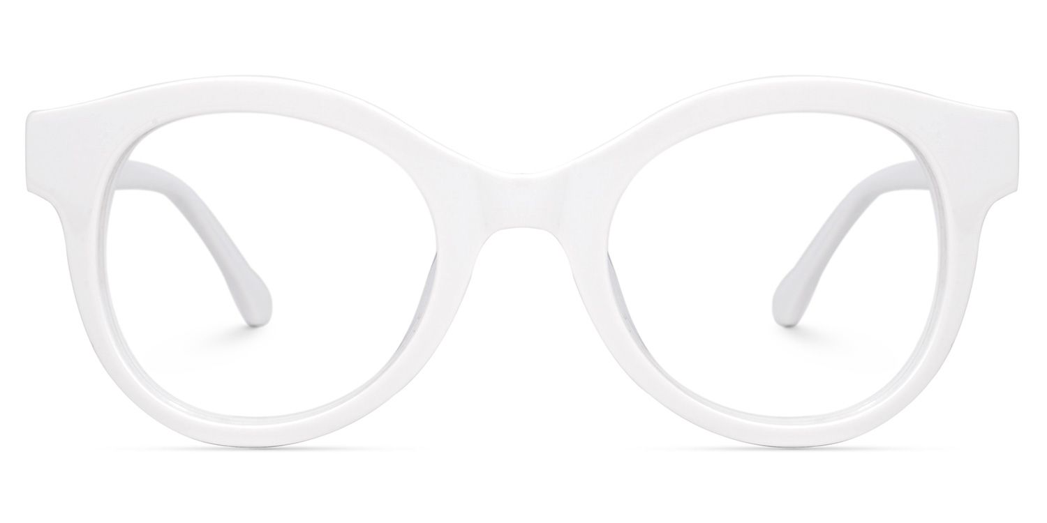 Propps Round White Glasses | Zeelool Glasses0