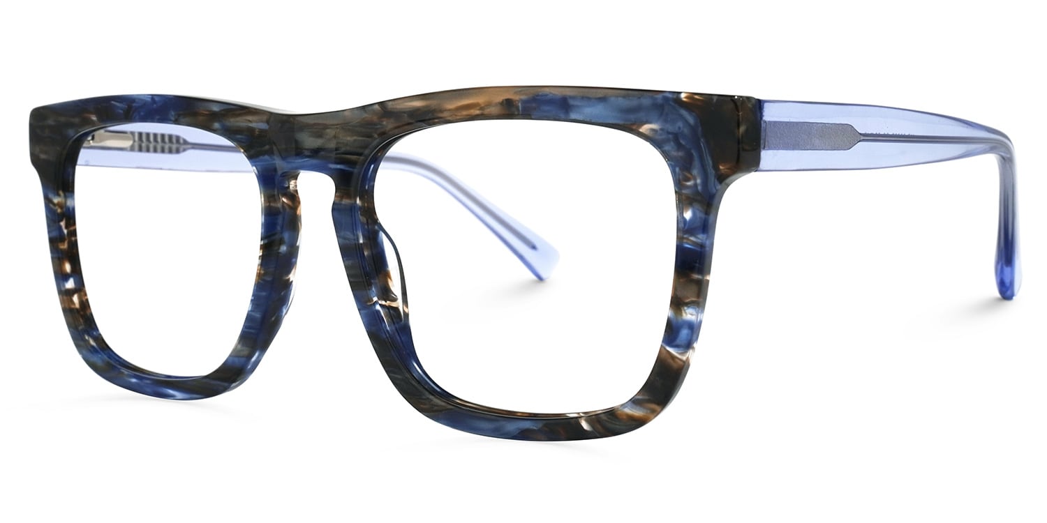 【美品】Coolz ZS-1M/SSH Leyton Blue(LBU) Rodz Square Blue Glasses | Zeelool Glasses