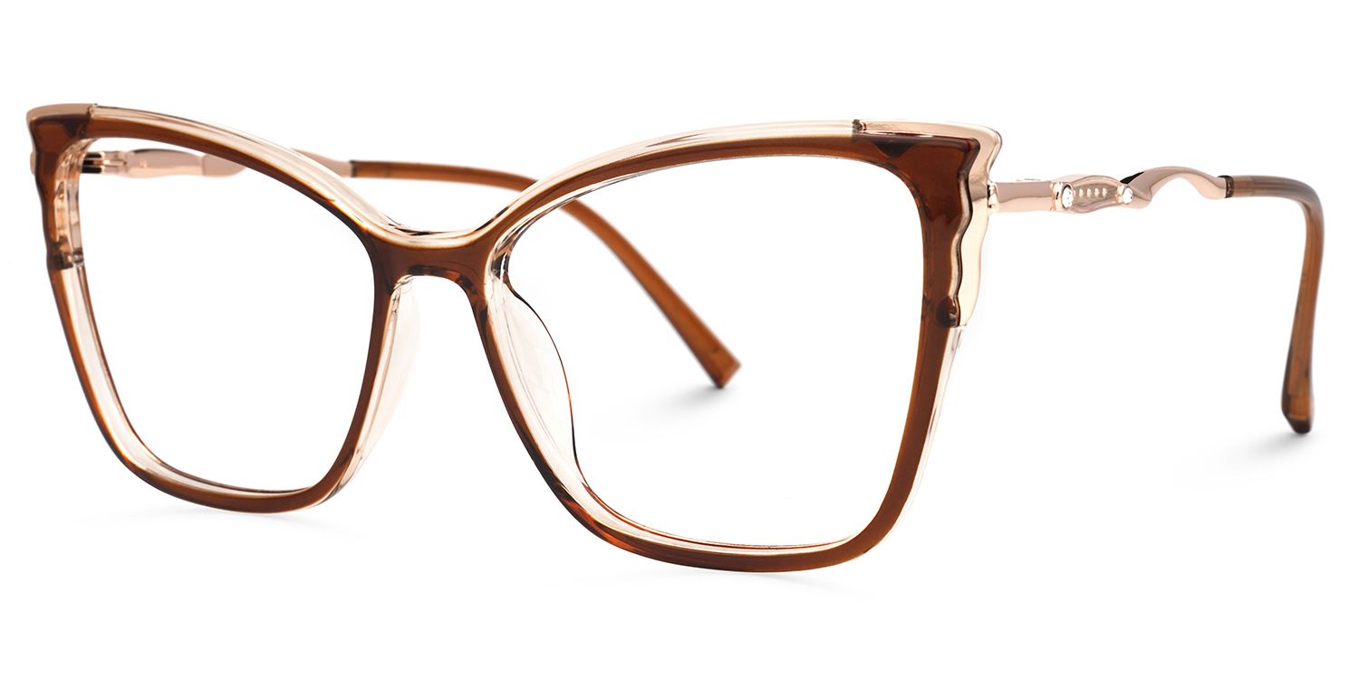 Bieisha Cateye Brown Glasses | Zeelool Glasses1