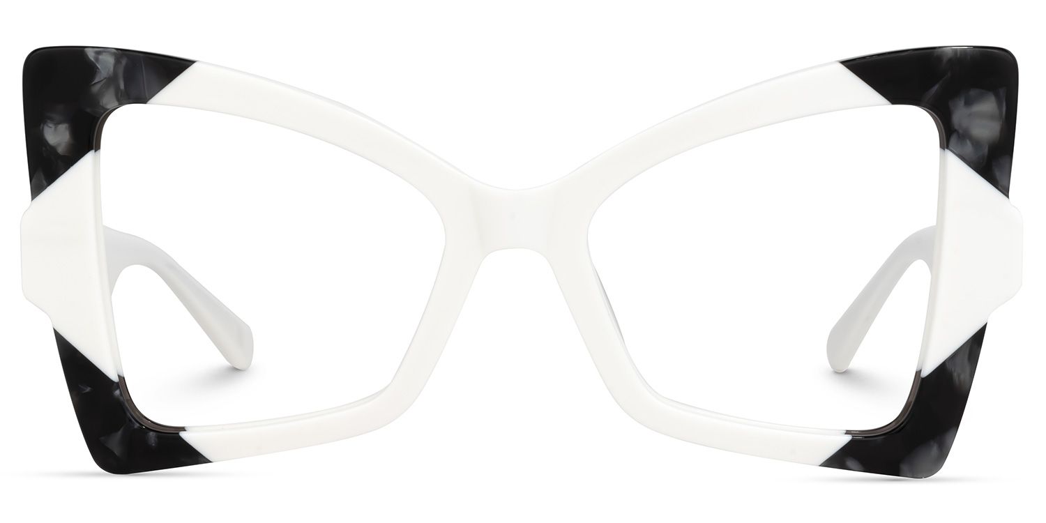Joanie Geometric White Glasses | Zeelool Glasses0