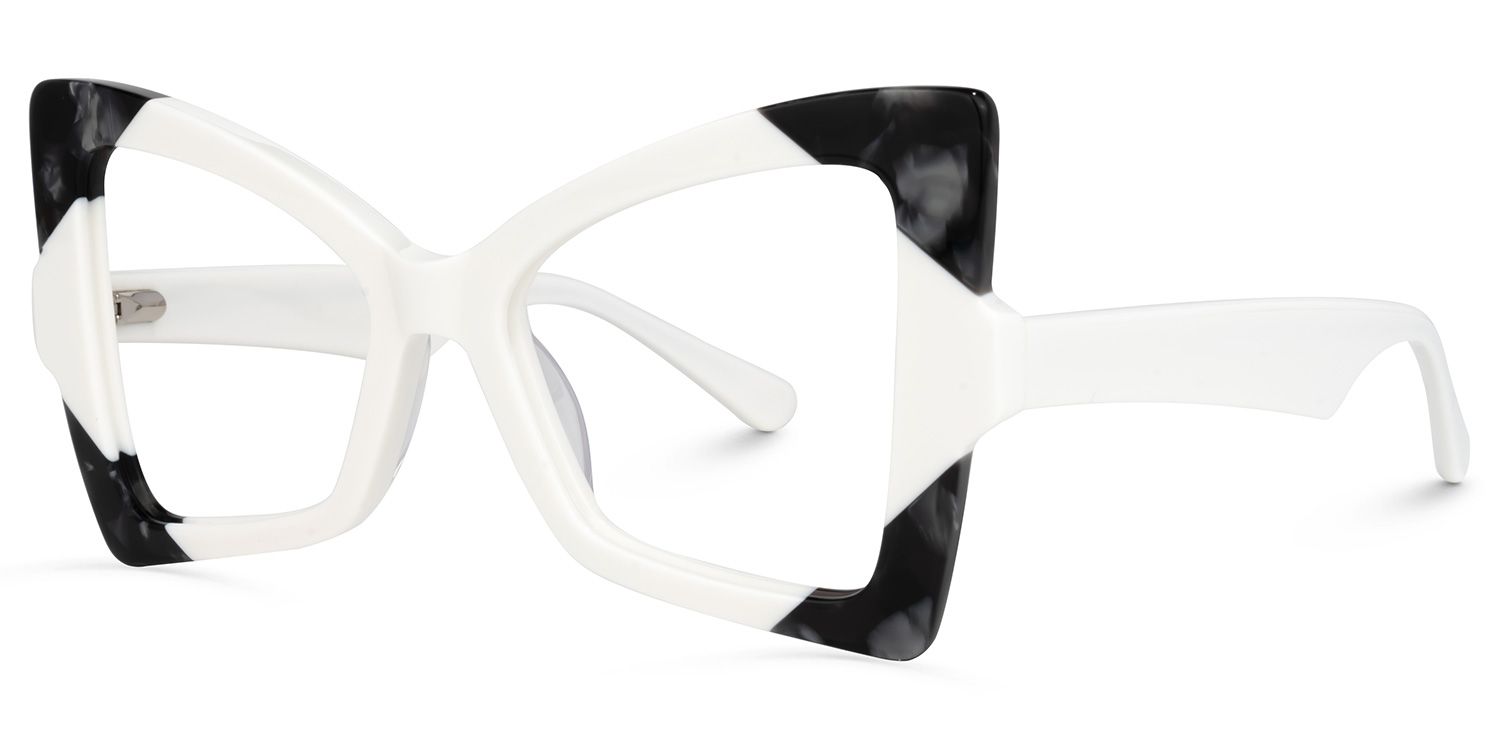 Joanie Geometric White Glasses | Zeelool Glasses1