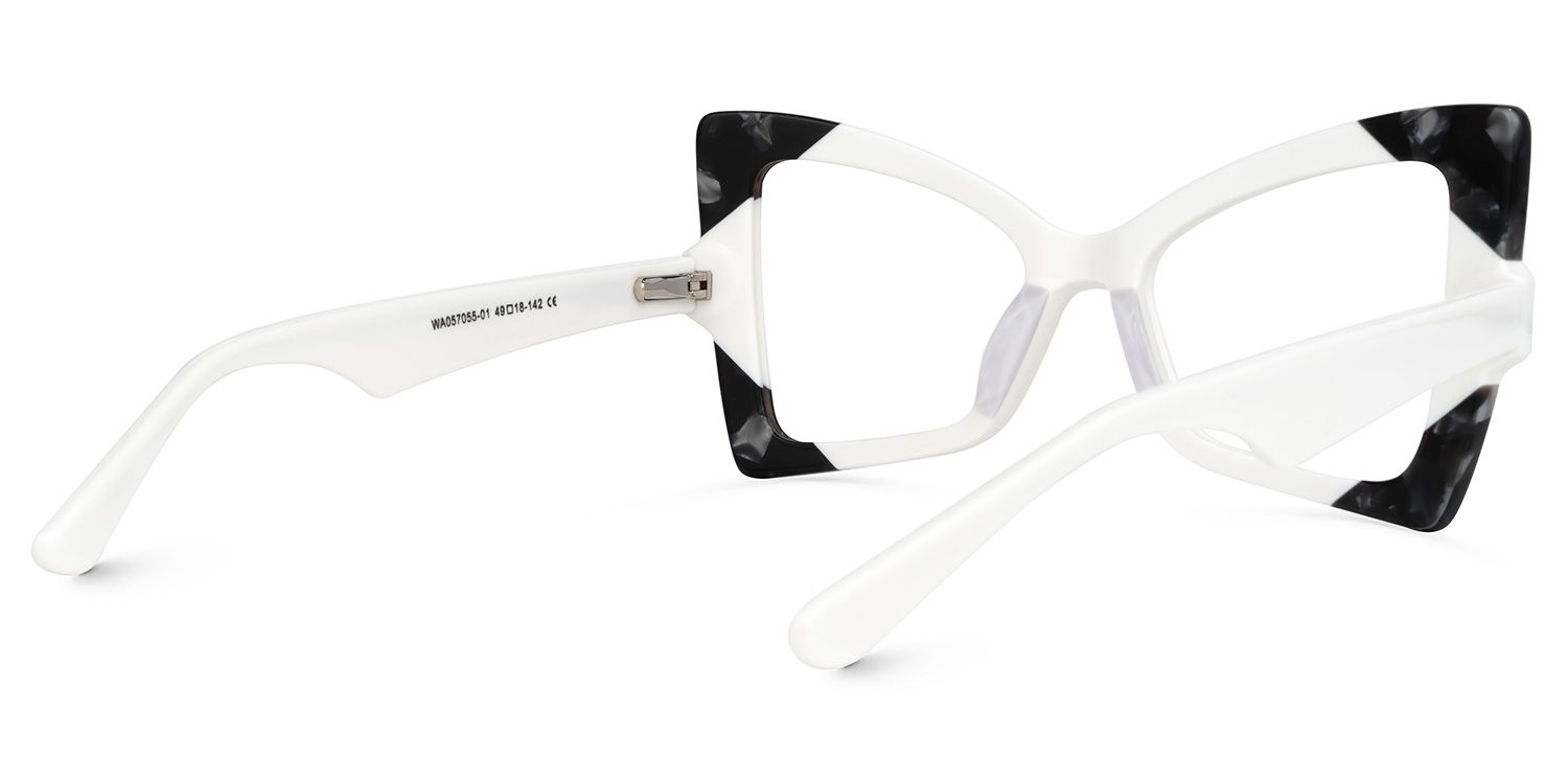 Joanie Geometric White Glasses | Zeelool Glasses2