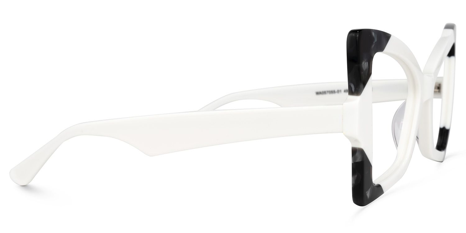 Joanie Geometric White Glasses | Zeelool Glasses3
