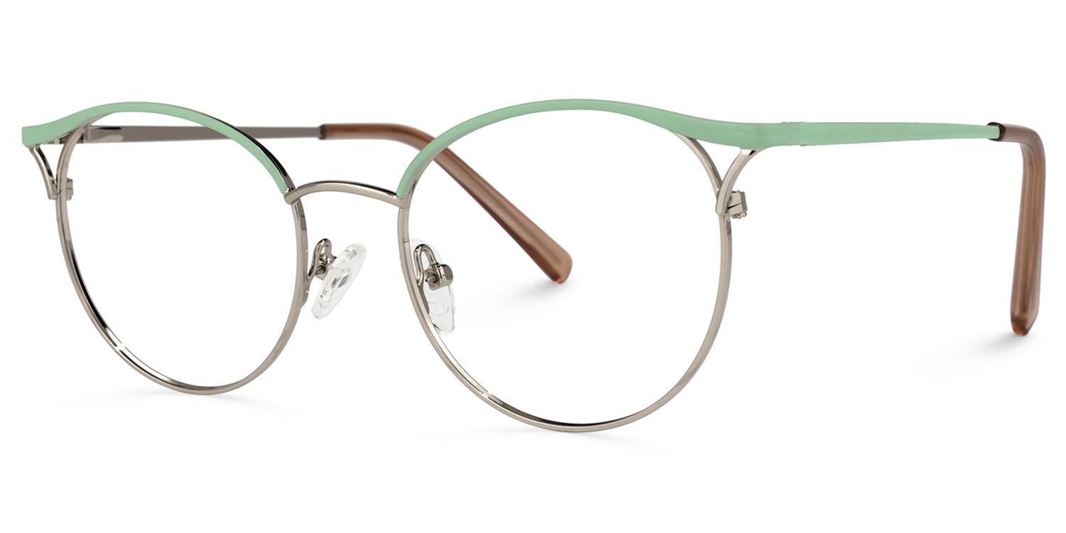 Kylie Oval Green Glasses | Zeelool Glasses1