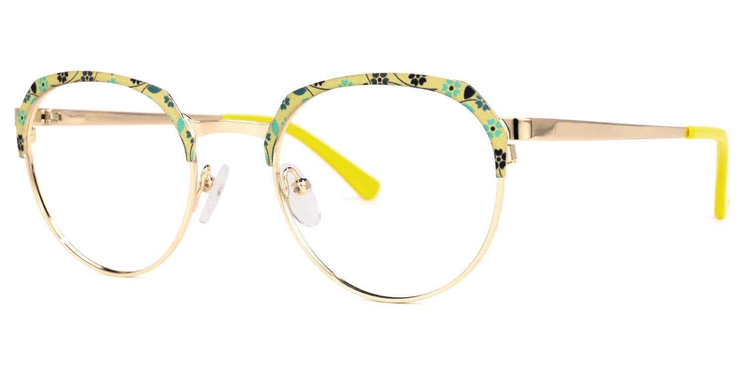 Deneal Oval Yellow Glasses | Zeelool Glasses1