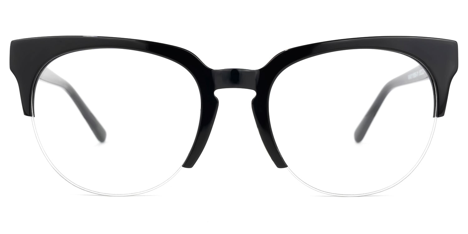 Coulter Browline Black Glasses | Zeelool Glasses