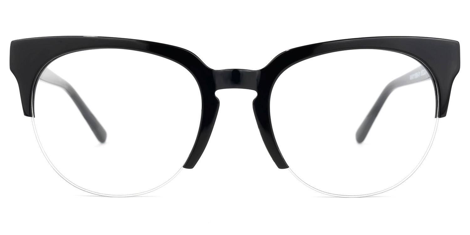 Coulter Browline Black Glasses | Zeelool Glasses0