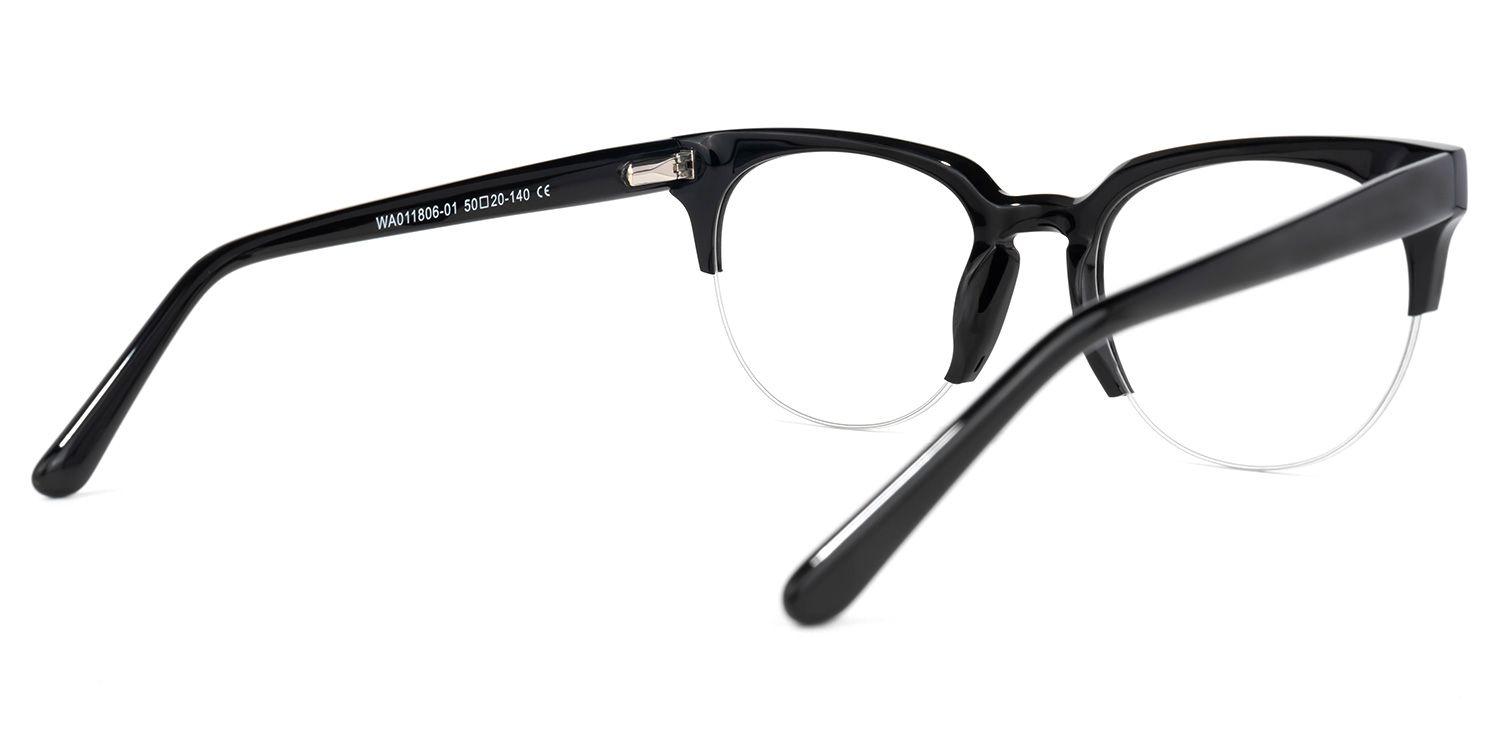 Coulter Browline Black Glasses | Zeelool Glasses2