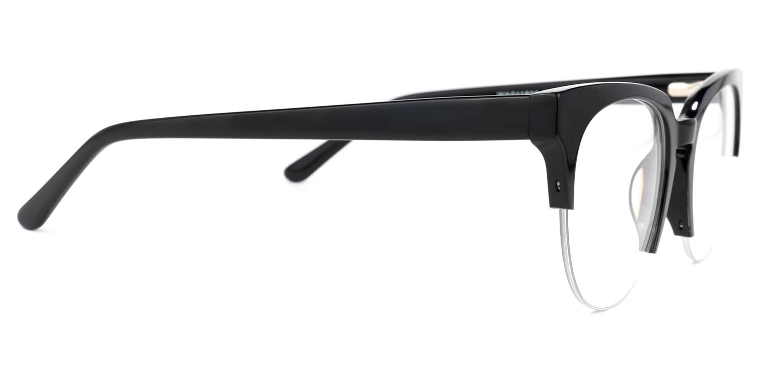 Coulter Browline Black Glasses | Zeelool Glasses3