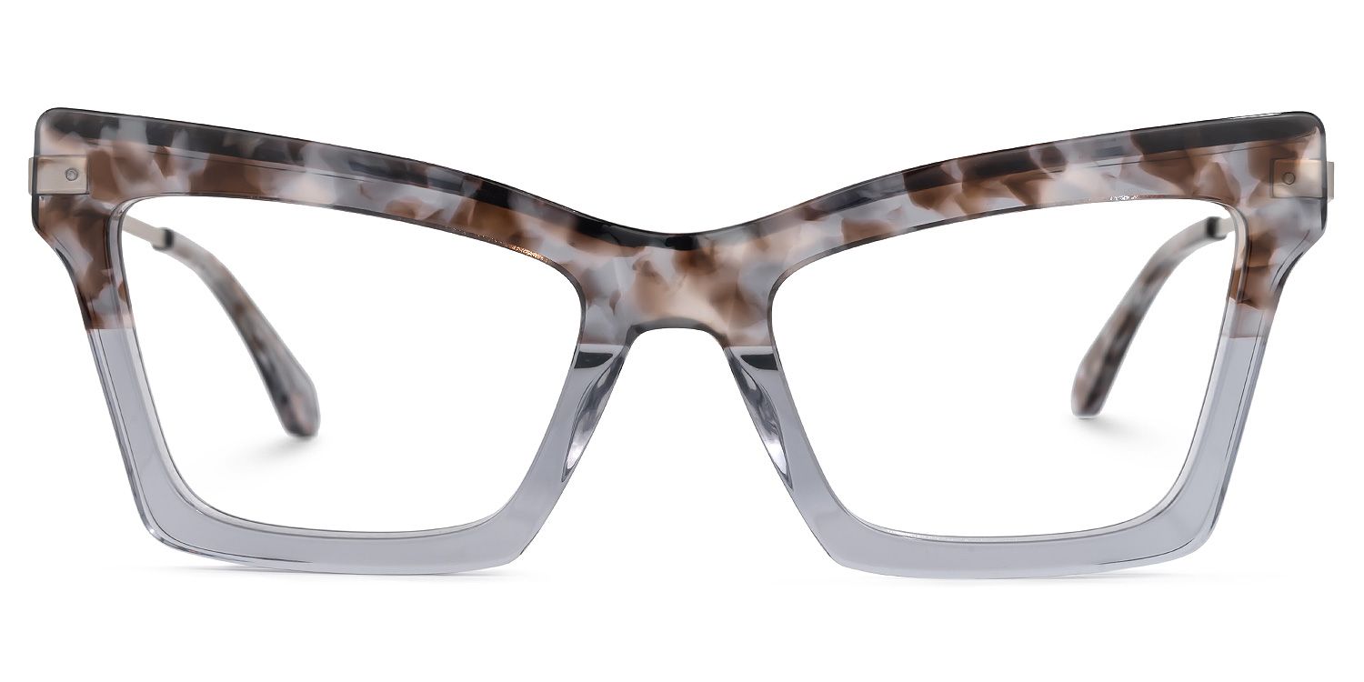 Carmillina Cateye Gray-Floral Glasses | Zeelool Glasses