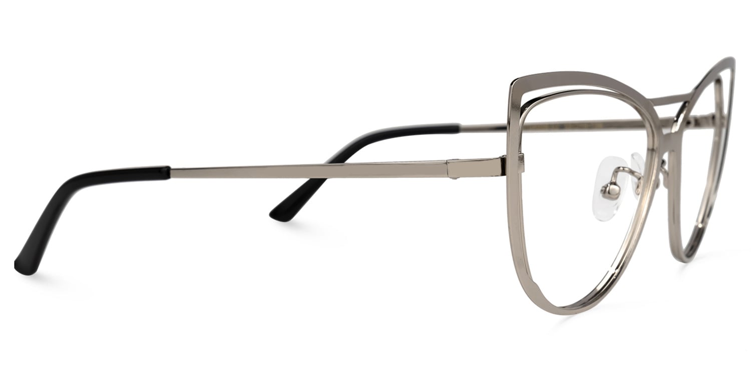 Morrison Cateye Silver Glasses | Zeelool Glasses