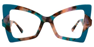 Joanie Geometric Blue-Floral Glasses0