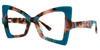 Joanie Geometric Blue-Floral Glasses1