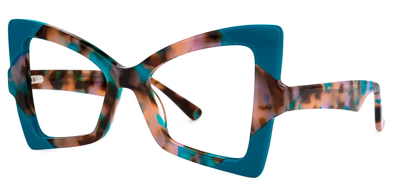 Joanie Geometric Blue-Floral Glasses1