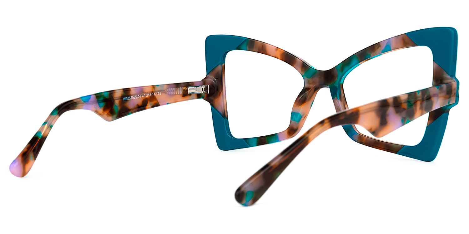 Joanie Geometric Blue-Floral Glasses3