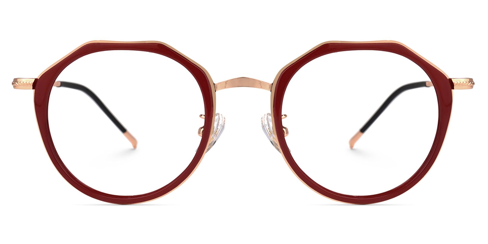 Gentry Geometric Red Glasses | Zeelool Glasses0