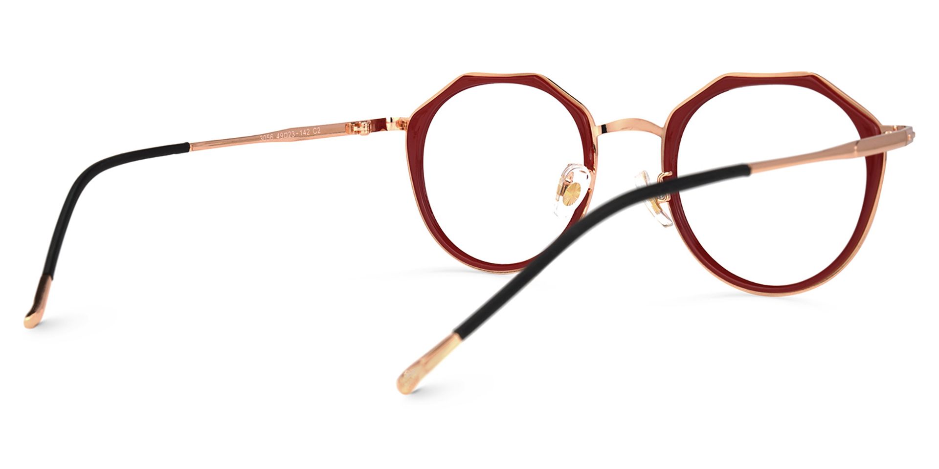 Gentry Geometric Red Glasses | Zeelool Glasses2