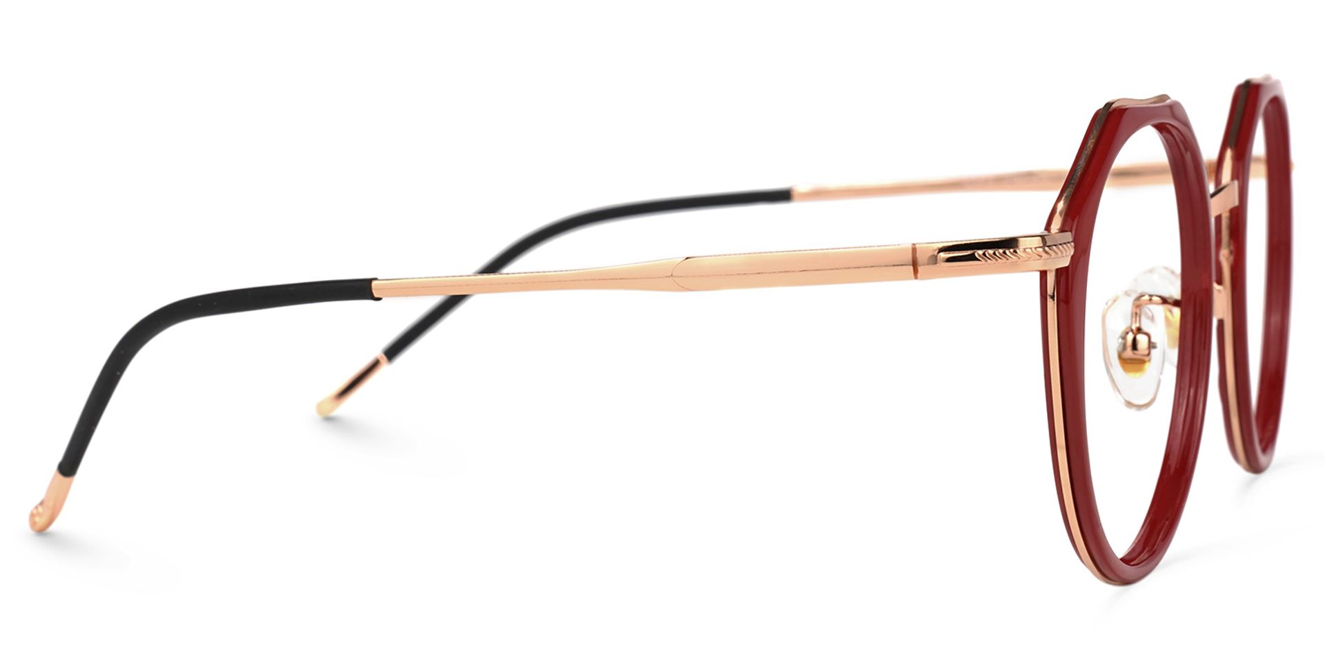 Gentry Geometric Red Glasses | Zeelool Glasses3