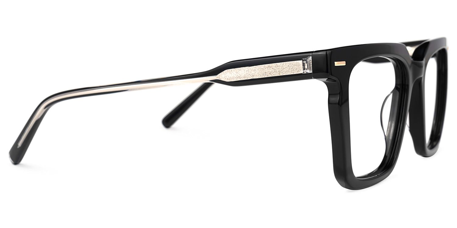 Niurka Square Black Glasses | Zeelool Glasses2